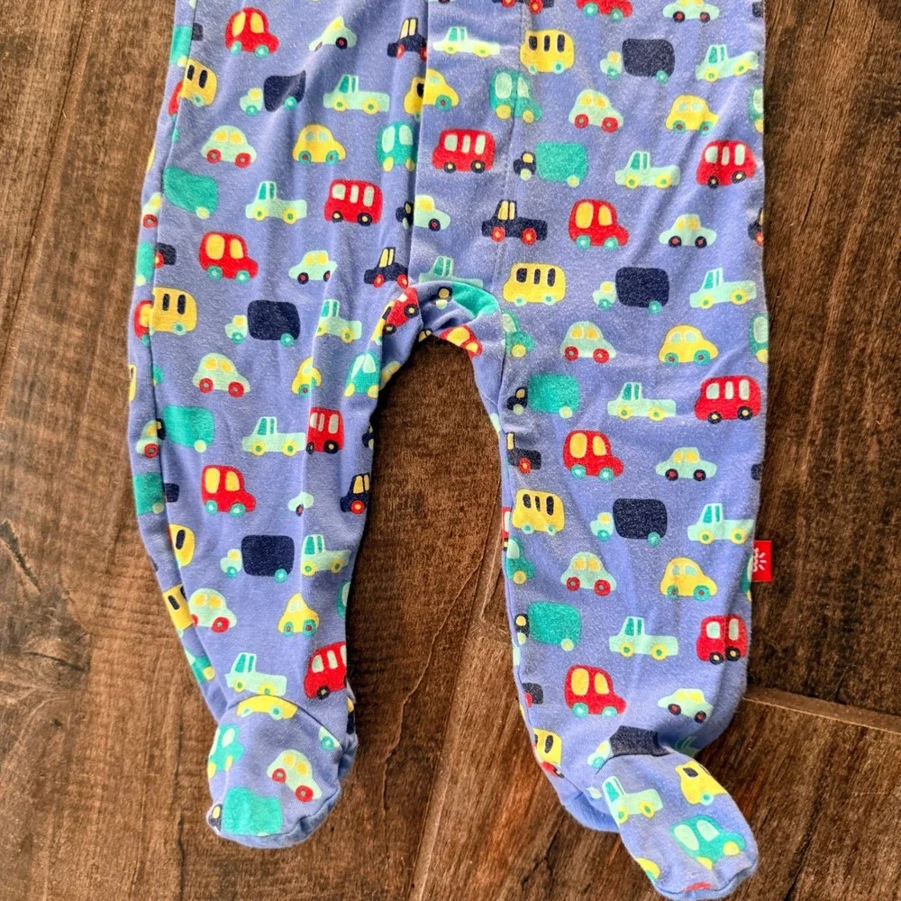 Magnetic Me Baby Blue Cars CloudStretch Magnetic Footie Sleeper,3-6 mo